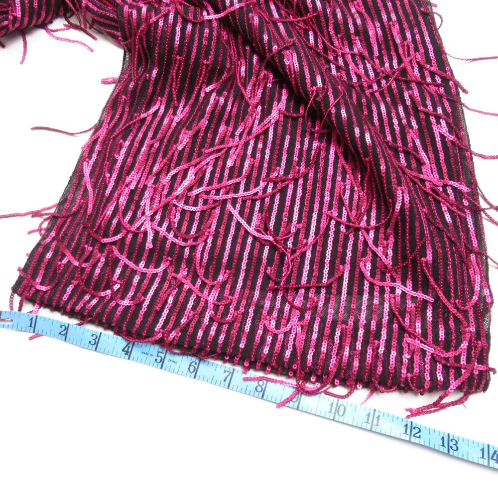 Anthropologie Maeve Fringed Sequined Wide-Leg Pants Plum Purple 20W Plus - Picture 10 of 13